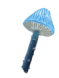 A blue mushroom